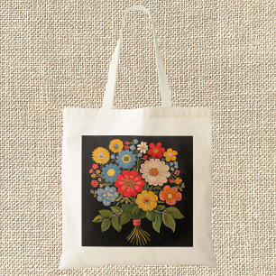 Bolso De Tela Flor Bouquet