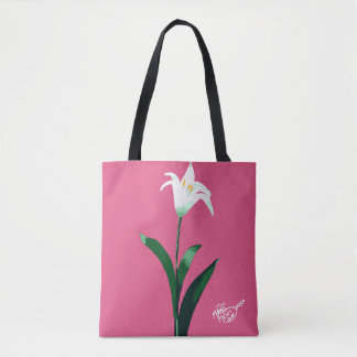 Bolso De Tela flor branca