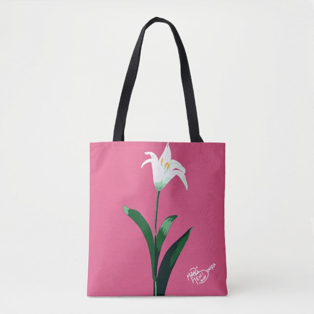Bolso De Tela flor branca (Anverso)