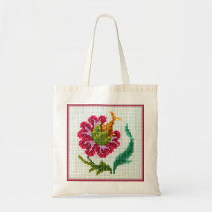 Bolso De Tela Flor brillante bordada mano 3
