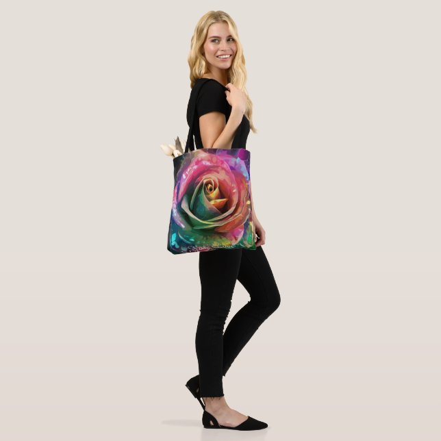 Bolso De Tela Flor Celestial: Rosa Alienígena (Puesto)