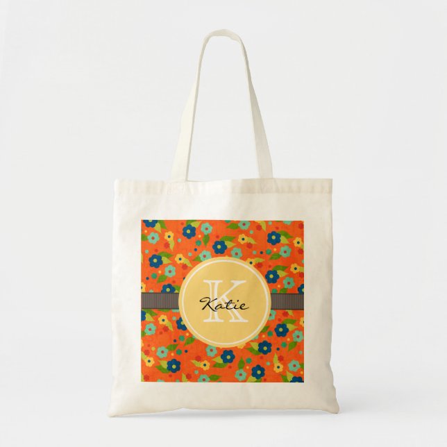 Bolso De Tela Flor con monograma (Frente)
