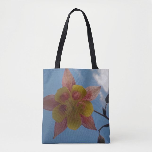 Bolso De Tela Flor contra el Tote del cielo (Anverso)