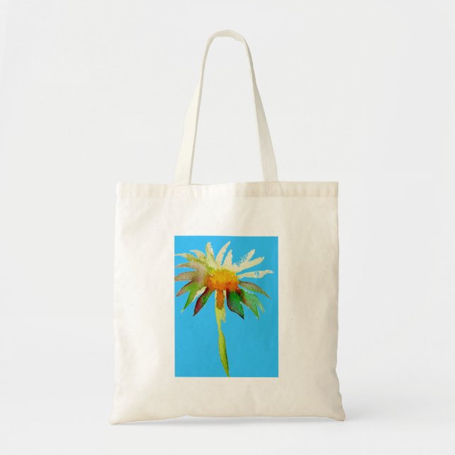 Bolso De Tela Flor Daisy Blue de arte moderno (Frente)