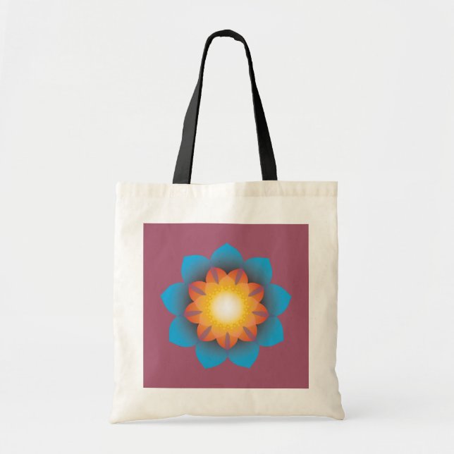 Bolso De Tela flor de 9-Point Lotus (Frente)