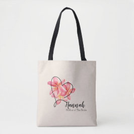 Bolso De Tela Flor de acuarela Frangipane, Madre de la Novia
