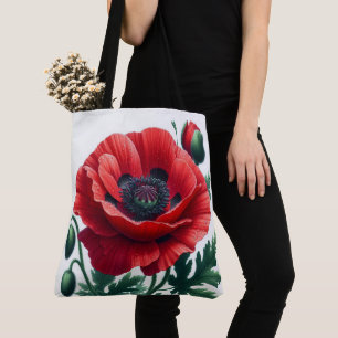 Bolso De Tela Flor de adormidera roja