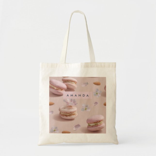 Bolso De Tela Flor de almendra personalizada de Pastel Macaron (Frente)