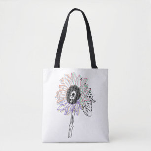 Bolso De Tela Flor de Arcoíris Arte Divertido