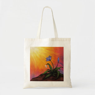 Bolso De Tela flor de arte acuarela con gota de agua en la luz C
