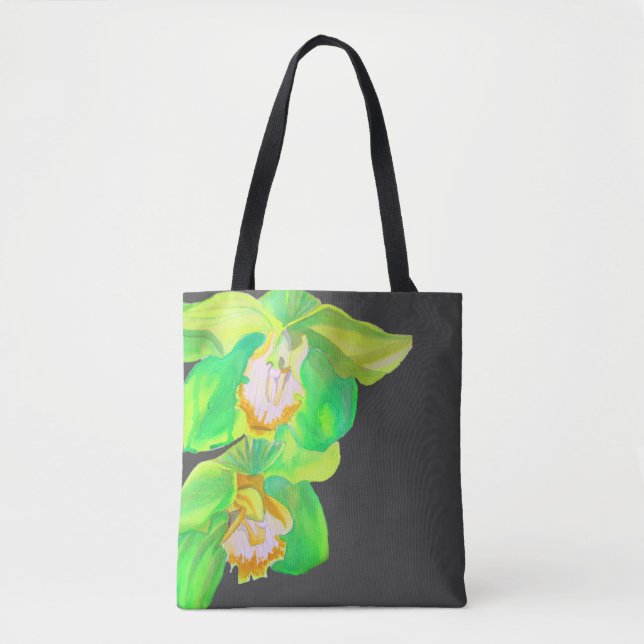 Bolso De Tela Flor de arte pop orquídea moderna (Anverso)