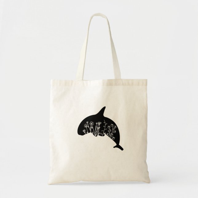 Bolso De Tela Flor de ballena pura (Frente)