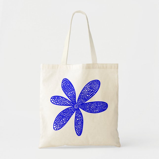 Bolso De Tela Flor de bonito - Azul (Frente)