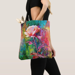 Bolso De Tela Flor de bonito - Rosa blanca