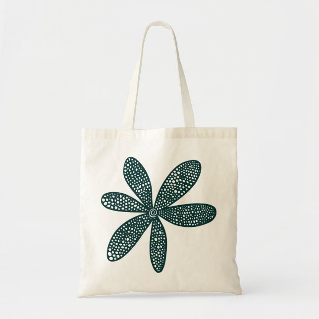 Bolso De Tela Flor de bonito - Verde oscuro (Frente)