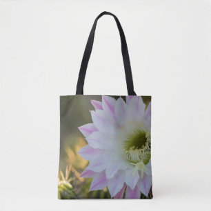 Bolso De Tela Flor de cactus morado y blanco