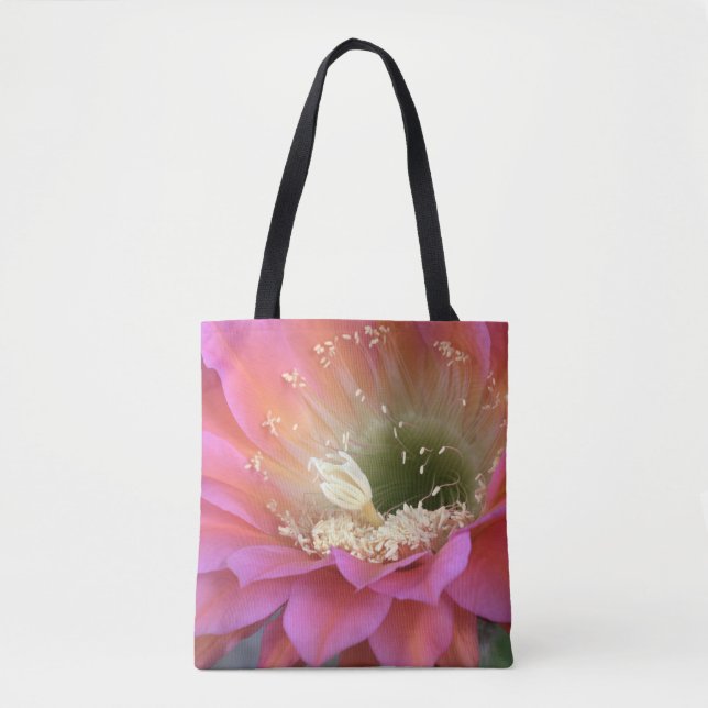 Bolso De Tela Flor de cactus rosado en el desierto (Anverso)