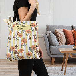 Bolso De Tela Flor de caída de Cottagecore en tiras nombre perso