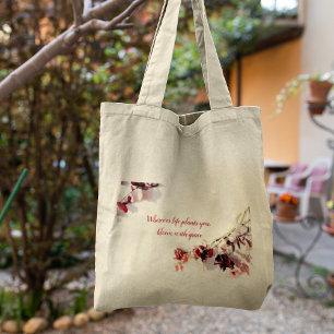 Bolso De Tela Flor de cáscara roja Tote Bag