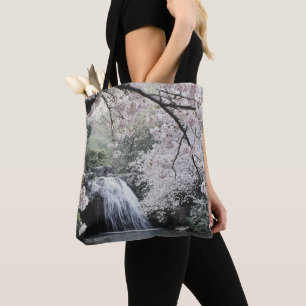 Bolso De Tela Flor de cerezo cascada rosa pintoresca