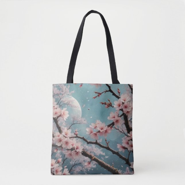 Bolso De Tela Flor de Cerezo Encantada  (Anverso)