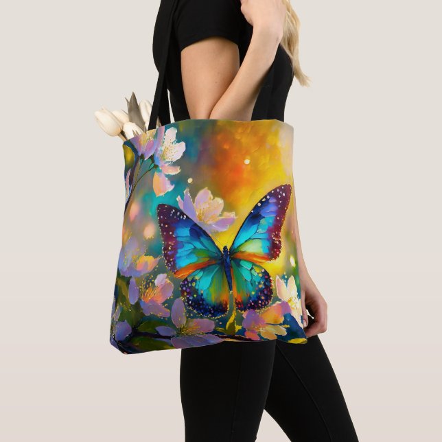 Bolso De Tela Flor de cerezo Fantasía Sunrise Butfly (Detalle)