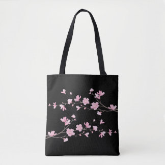 Bolso De Tela Flor de cerezo - Negro