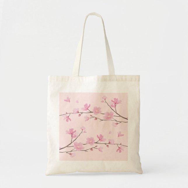 Bolso De Tela Flor de cerezo - rosa (Frente)