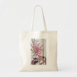 Bolso De Tela Flor de ciruelo roja