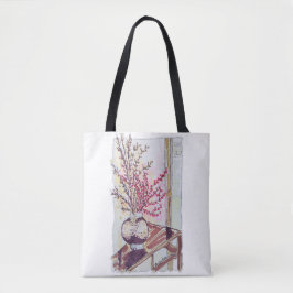 Bolso De Tela Flor de ciruelo roja