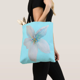 Bolso De Tela Flor de color pastel blanco