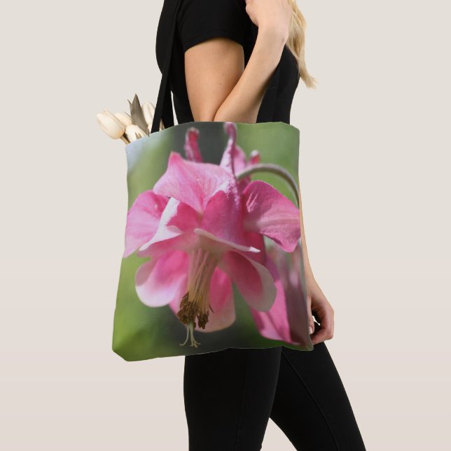 Bolso De Tela Flor de Columbina rosa acercar (Detalle)