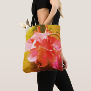Bolso De Tela Flor de Columbina Rosa Arte Primer Plano