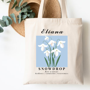 Bolso De Tela Flor de cumpleaños de enero Snowdrop Bridal Party