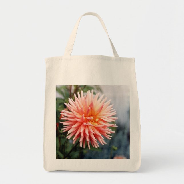 Bolso De Tela Flor de Dahlia deslumbrante (Frente)
