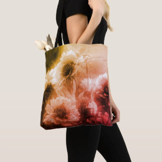 Bolso De Tela Flor De Daisy Vintage En Blanco Y Negro