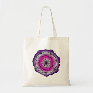 Bolso De Tela Flor De Doodle Rosa Y Púrpura