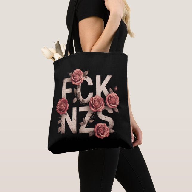 Bolso De Tela Flor de FCK NZS contra derecha Lgbtq+ (Detalle)
