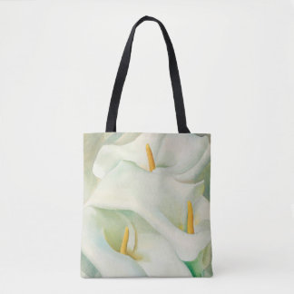 Bolso De Tela Flor de flores de lirios blancos Georgia O'Keeffe 