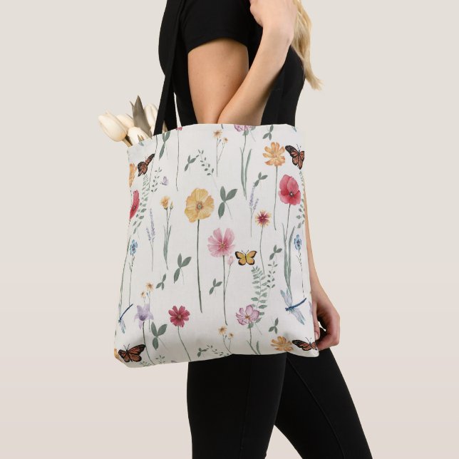 Bolso De Tela Flor de flores silvestres acuáticas (Detalle)