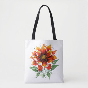 Bolso De Tela Flor de fuego de Dahlia