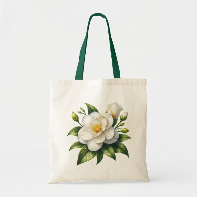 Bolso De Tela Flor de Gardenia (Frente)