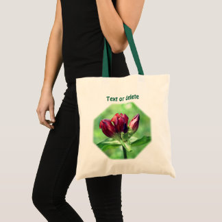 Bolso De Tela Flor de Genciana Roja Personalizada