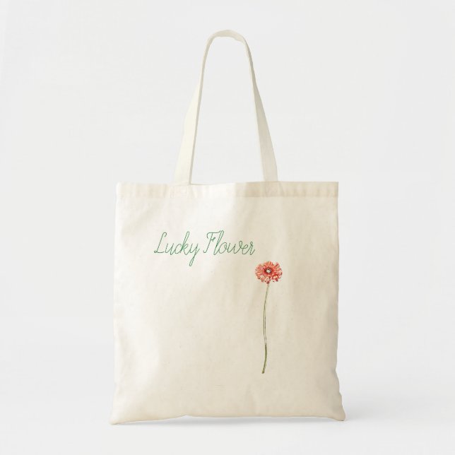 Bolso De Tela Flor de Gerbera Roja Pálida (Frente)