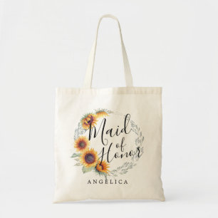 Bolso De Tela Flor de girasol  Empleada de honor