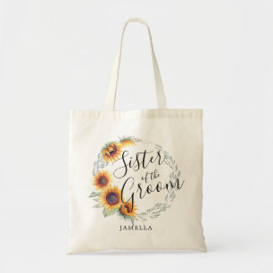 Bolso De Tela Flor de girasol   Hermana del Groom