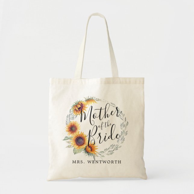 Bolso De Tela Flor de girasol | Madre de la novia (Frente)