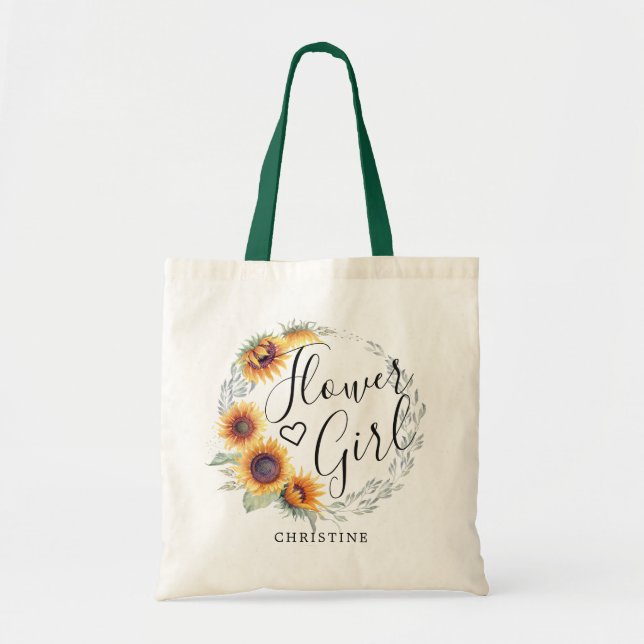 Bolso De Tela Flor de girasol | Niña Flor (Frente)