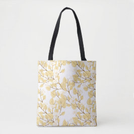Bolso De Tela Flor de gloria dorada blanca matutina