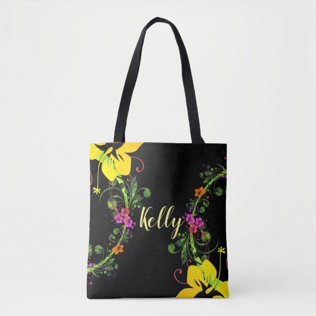 Bolso De Tela Flor de hibisco (Anverso)